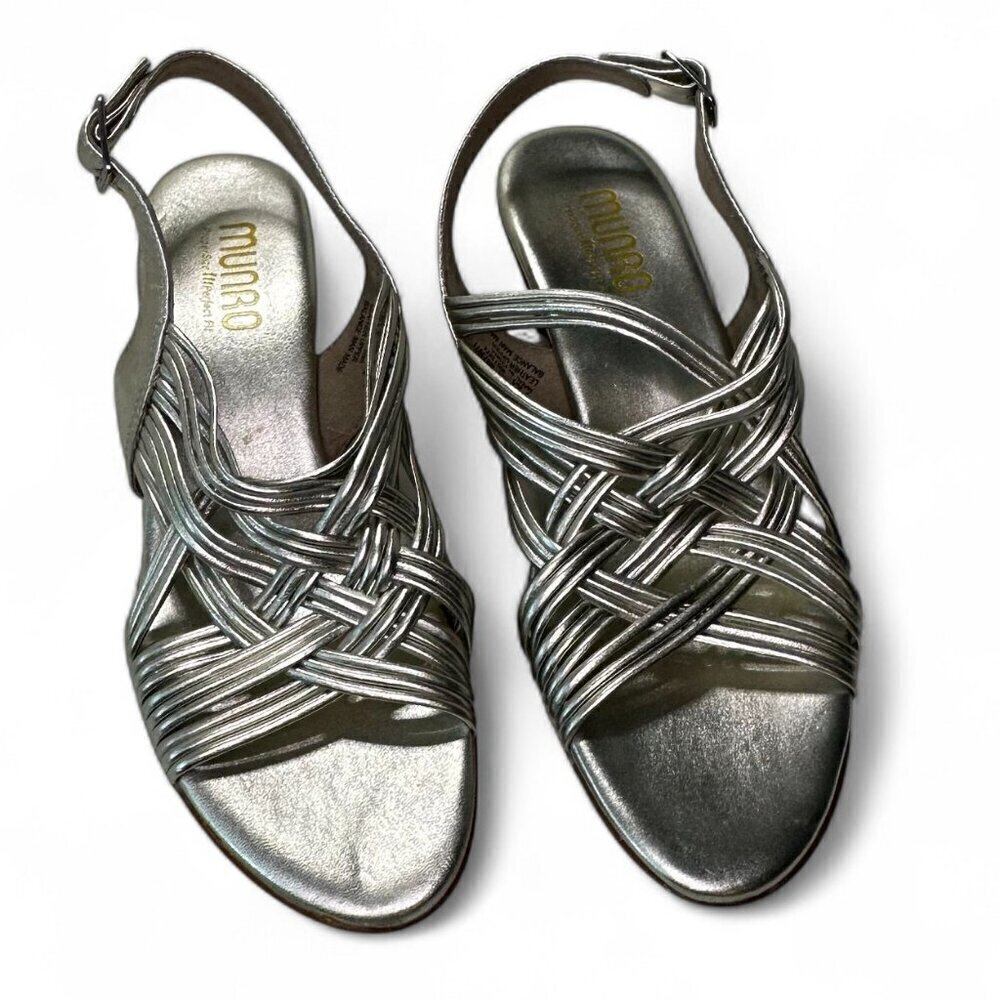Munro Women's Marianna Slingback Sandal Sz 7 - Metallic Taupe - Picture 4 of 16